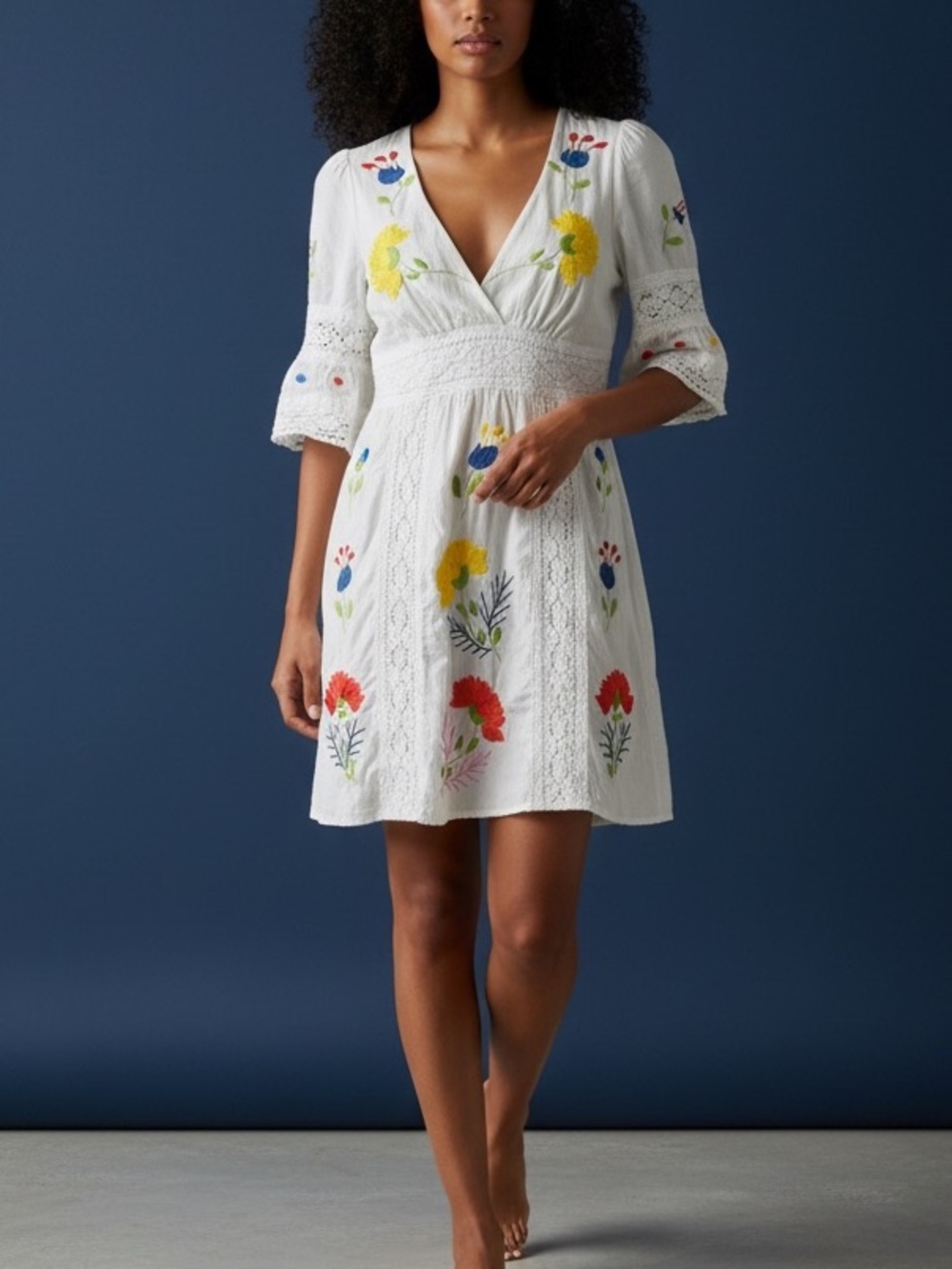 Vava by Joy Han White Embroidered Mini Dress